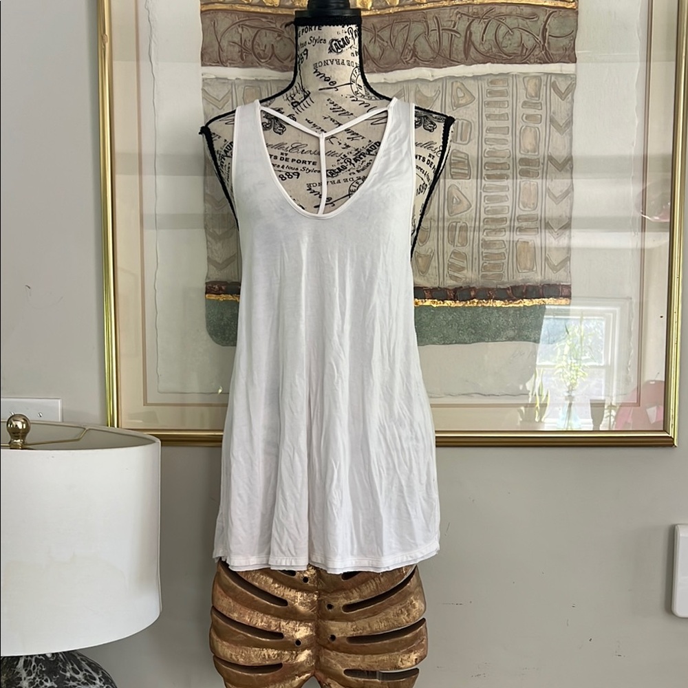 We The Free White Sleeveless Relaxed Tank Top